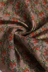 Dolce & Gabbana Brown Chili Print Silk Square Foulard Scarf