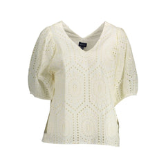 Gant White Cotton Women T-Shirt