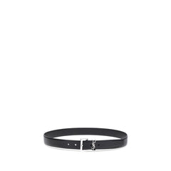 Saint Laurent Black Calf Leather Bos Taurus Regular Belt