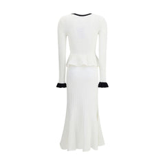 Self-Portrait Pointelle Knit Long Dress