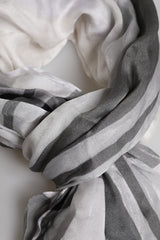 Dolce & Gabbana White Black Silk Warmer Wrap Foulard Scarf