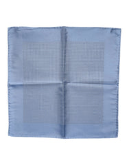 Dolce & Gabbana Light Blue Silk Square Men Foulard Scarf