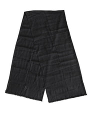 Dolce & Gabbana Dark Gray Cashmere Fringes Neck Warmer Scarf