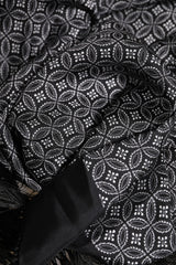 Dolce & Gabbana Black Patterned Fringes Men Foulard Scarf