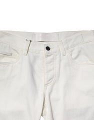 Dolce & Gabbana White Cotton Skinny Men Denim Jeans
