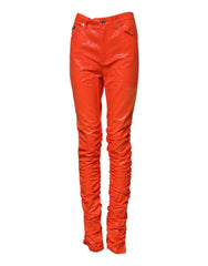 Dolce & Gabbana Orange Cotton High Waisted Denim Jeans