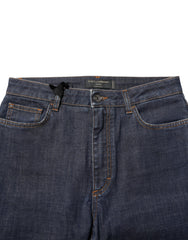 Dolce & Gabbana Blue Queen Patch AUDREY Mid Waist Denim Jeans