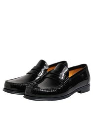 Dolce & Gabbana Black Leather Slip On Loafers Dress Shoes
