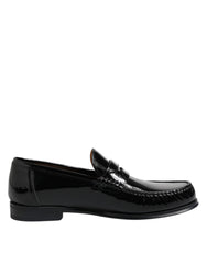 Dolce & Gabbana Black Leather Slip On Loafers Dress Shoes