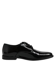 Dolce & Gabbana Black Patent Leather Derby Formal Dress Shoes