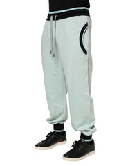 Dolce & Gabbana Light Green Cotton Men Jogger Sweatpants Pants