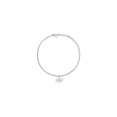 Self-Portrait Tennis necklace with bow pendant