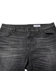 Dolce & Gabbana Gray Washed Cotton Loose Denim Jeans