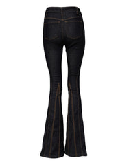 Dolce & Gabbana Black Cotton Mid Waist Bootcut Denim Jeans