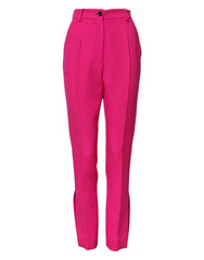 Dolce & Gabbana Fuchsia Pink HighWaist Tapered Trouser Pants