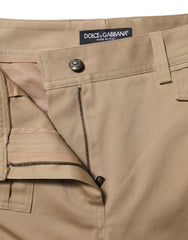 Dolce & Gabbana Beige Mid Waist Cargo Tapered Pants