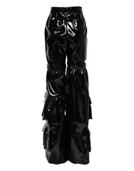 Dolce & Gabbana Black High Waist Cargo Bootcut Pants