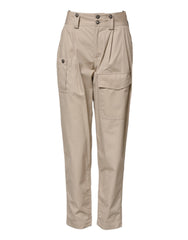 Dolce & Gabbana Beige Cotton High Waisted Pants