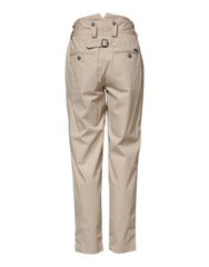 Dolce & Gabbana Beige Cotton High Waisted Pants