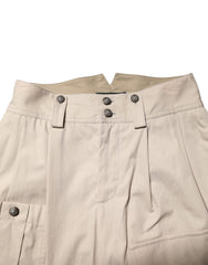Dolce & Gabbana Beige Cotton High Waisted Pants