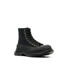 Alexander McQueen Black Canvas High Top Sneakers