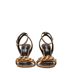 Versace Brown Leather Stiletto Heels Sandals