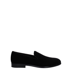 Dolce & Gabbana Black Velvet Slip-On Loafers
