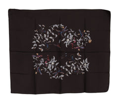 Dolce & Gabbana Brown 100% Silk Bird Print Wrap 80cm X 95cm RRP Scarf