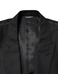 Dolce & Gabbana Black Wool Single Breasted Jacket Blazer
