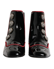 Dolce & Gabbana Black Jackie Buttoned Chelsea Boots Shoes