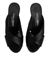 Dolce & Gabbana Black Keira Baroque High Heel Sandals Shoes