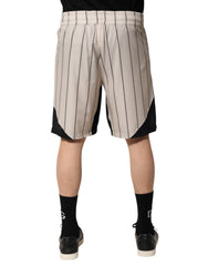 Dolce & Gabbana Off White Polyester DG Logo Sweatshorts Shorts