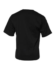 Dolce & Gabbana Black Logo Print Cotton Men Crew Neck T-shirt