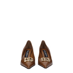 Dolce & Gabbana Brown Leather High Heel Pumps