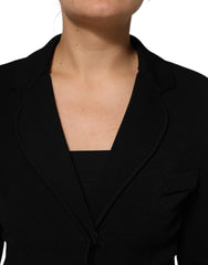 Dolce & Gabbana Black Viscose Single Breasted Blazer Jacket