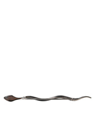 Dolce & Gabbana Silver Brass Crystal Spilla Serpente Mens Brooch Pin