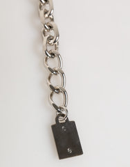 Dolce & Gabbana Silver Chain Brass Beaded Lobster Clasp Logo Men Bracelet