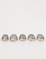 Dolce & Gabbana Silver Tone Brass Lettering Set 5 Pieces Adjustable Ring