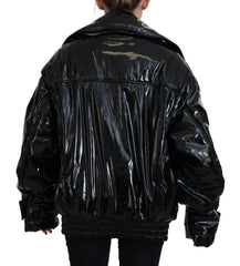 Dolce & Gabbana Polyester Black Shiny Blazer Women Jacket