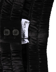 Dolce & Gabbana Black Silk Satin Elastic Men Boxer Short Swimwear