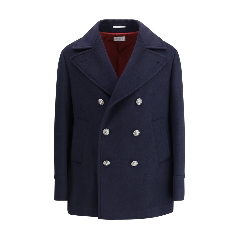Brunello Cucinelli Blue Wool Coat