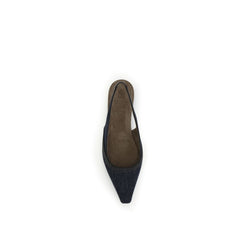 Brunello Cucinelli Blue Cotton Ballet Flats