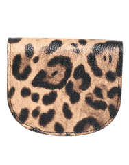 Dolce & Gabbana Brown Leopard Print Calf Leather Small Coin Purse Wallet