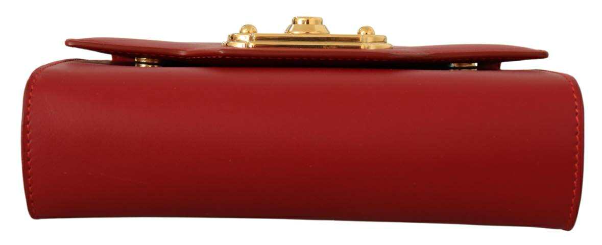 Dolce & Gabbana Red Leather Mini Crossbody Gold Hardware Rosso Papavero Bag