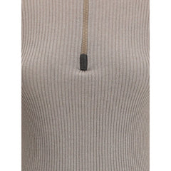 Brunello Cucinelli Zipped high neck Top