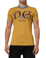 Dolce & Gabbana Yellow Logo Crew Neck Short Sleeves T-shirt