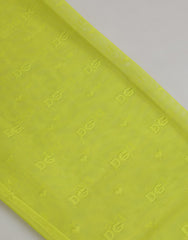 Dolce & Gabbana Neon Green Nylon Logo Lace Leggings Pants Underwear
