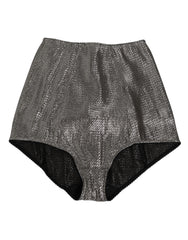 Dolce & Gabbana Gray Silk Stretch Slip Girdle Panty Underwear