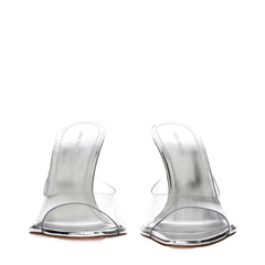 Amina Muaddi Transparent Pvc Stiletto Heels Sandals
