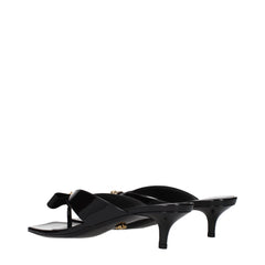 Versace Black Leather Stiletto Heels Sandals